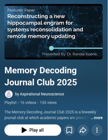 Memory Decoding journal club playlist