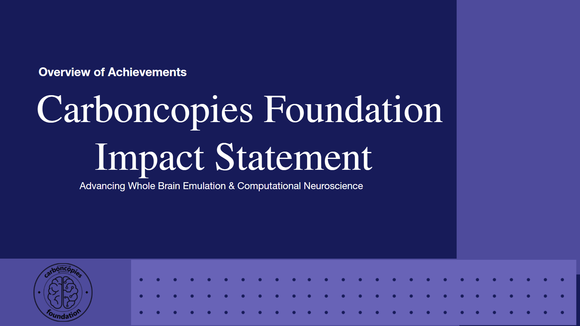 Carboncopies Foundation Impact Statement
